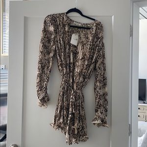 NWT- Pleated cheetah dress